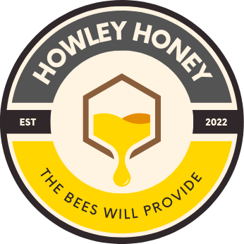 Connor Howley - Howley Honey Logo Logo of Howley Honey featuring a honey dipper and a honey drop, established in 2022, with the tagline "The Bees Will Provide."